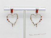 Cpe042 Heart Sytle Earrings Silver Tone Zircon Stud Earring (ten pairs)