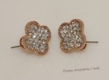 FSE016 Flower Design Fashion Stud Earring In Gold Tone Ally Metal