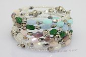 crbr050 Man Made Gemstone Wrap Bracelet Jewelry With Different Color Beads