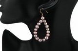 Pe059 Purple potato pearl loop Designer gilded 925silver dangle Earrings