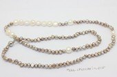 Rpn480 Hand Knotted 4-5mm and 8-9mm Nugget  Pearl Rope Necklace