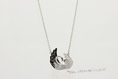 spm332 Sterling Silver Swan Shape Necklace Pendant Mounting With Chain