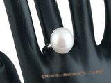 spr038 Sterling Silver 13-14mm white bread pearl Adjustable  Ring in wholesale