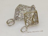 swpm026 925 Sterling Silver Flower Cube Shape Cage Pendant