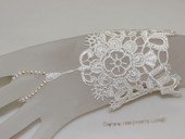 wbr005 Wedding Bridal Fingerless Glove  Pearl Ring Lace Flower Bracelet